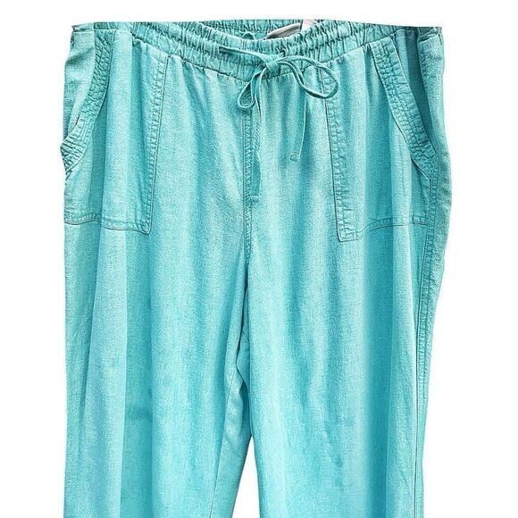 Cato Plus Size Drawstring Linen Pants Size 14/16W Quiet Luxury Lightweight - Picture 2 of 7